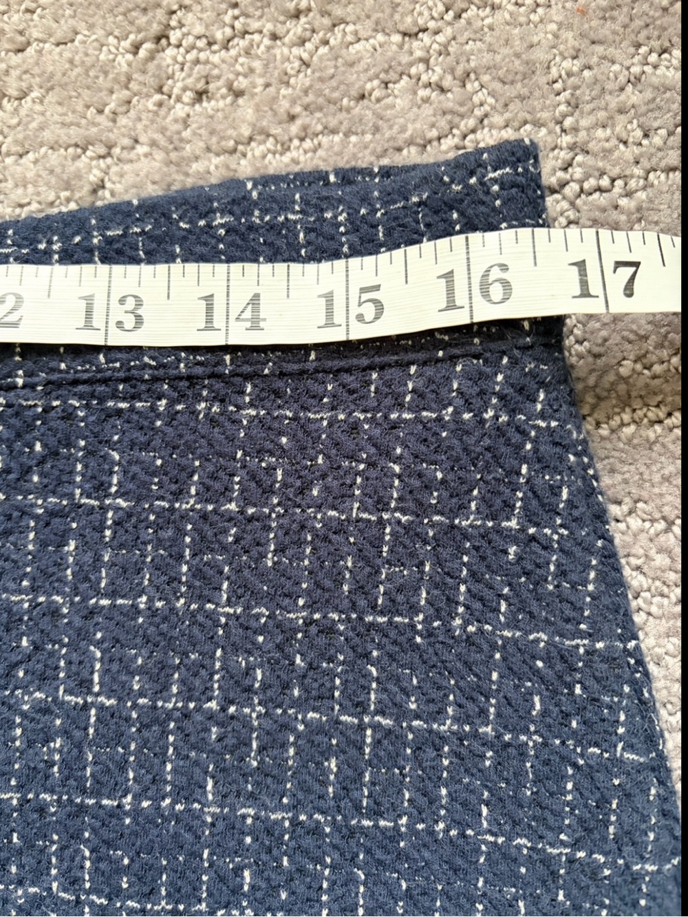 MAEVE Skirt Womens Medium Navy Square Textured Samantha Zip Above Knee Pencil - Picture 7 of 8